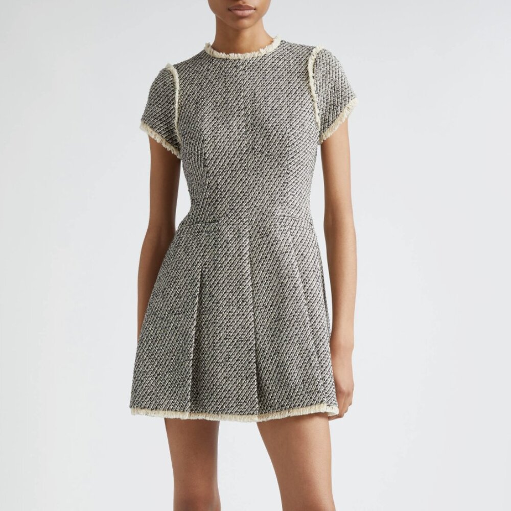 Cinq à Sept Nova Short Sleeve Metallic Tweed Dress Size 0